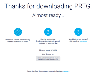 Downloading PRTG