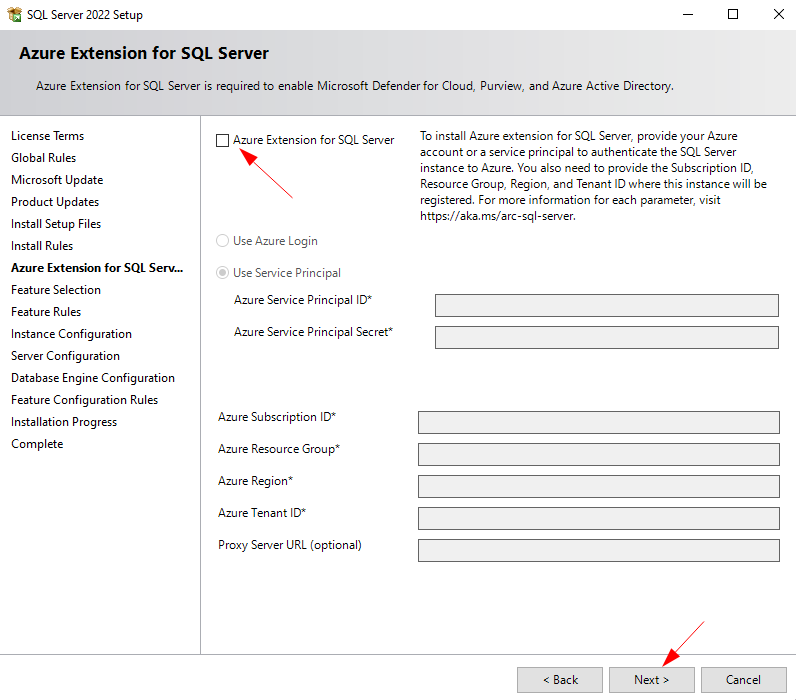Azure Extension → klik Next.